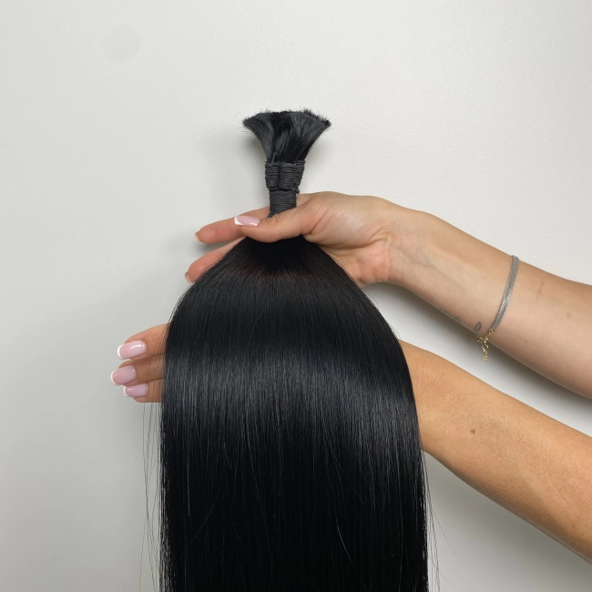 Włosy naturalne doczepiane Seria MAGIC Surowa kitka 50cm 25g - Kolor #1 Czarny