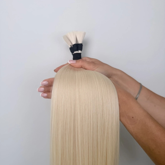 Włosy naturalne doczepiane Seria MAGIC Surowa kitka 60cm 25g - Kolor #1001 Platynowy Blond