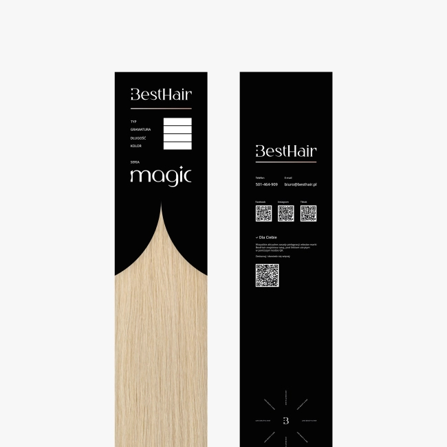 Włosy naturalne doczepiane Seria MAGIC Taśmy Bio Tape 60cm 90 gram - Kolor #26