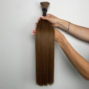 Włosy naturalne doczepiane Seria MAGIC Surowa kitka 50cm 25g - Kolor #7 Naturalny Brąz