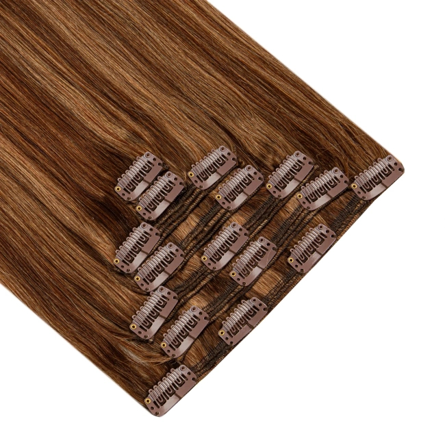 Włosy naturalne doczepiane Clip In 60cm 140 gram - kolor #4/12 Baleyage