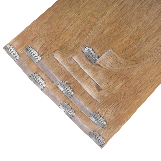 Włosy naturalne doczepiane Seria MAGIC Bezszwowe Ukryte Clip In 40cm 90 gram - Kolor #12 Chłodny Brąz