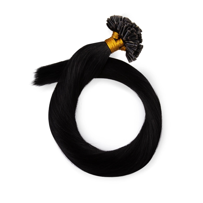 Włosy naturalne doczepiane na keratynę 40cm 0,6g 20 sztuk - kolor #1