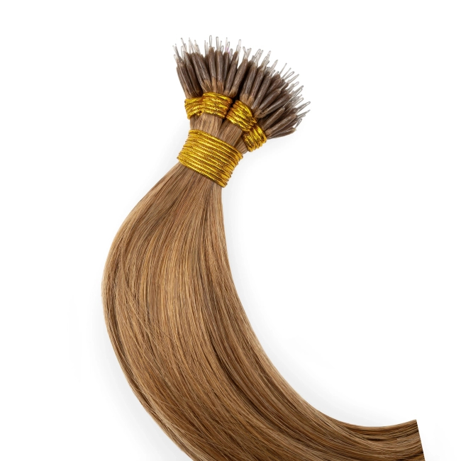 Włosy naturalne doczepiane na nano ringi 40cm 0,6g 20 sztuk  - kolor #12