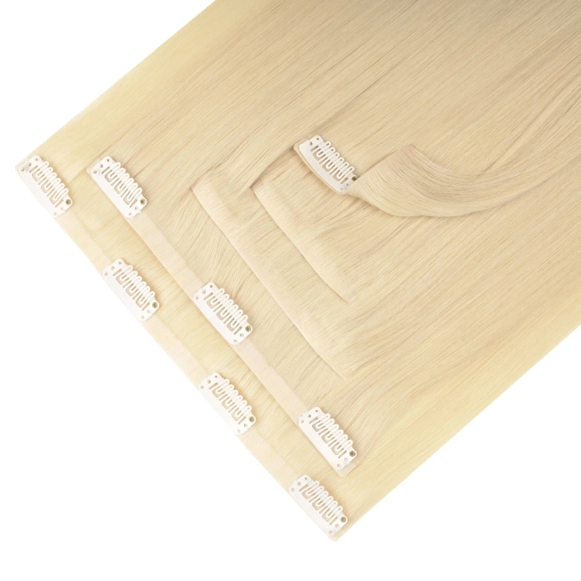 Włosy naturalne doczepiane Seria MAGIC Bezszwowe Ukryte Clip In 40cm 90 gram - Kolor #613 Jasny Blond