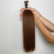 Włosy naturalne doczepiane Seria MAGIC Surowa kitka 60cm 25g - Kolor #4 Średni Brąz