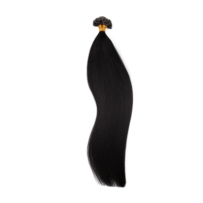 Włosy naturalne doczepiane na keratynę 50cm 0,8g 20 sztuk - kolor #1