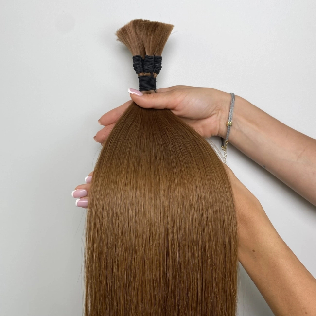 Włosy naturalne doczepiane Seria MAGIC Surowa kitka 50cm 25g - Kolor #6 Miedziany Brąz